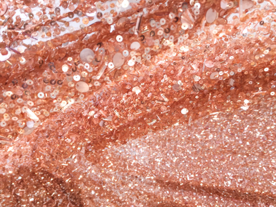 Luxe lentejuelas de cobre encaje hecho a mano | Glam House Fabrics