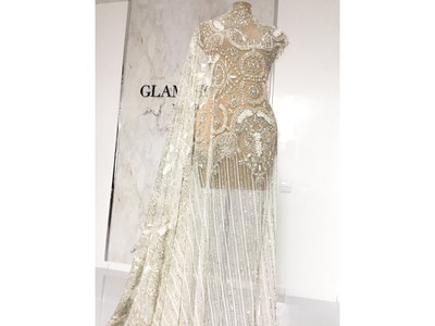 vestido de novia forma LUXURY BRIDAL BEADED LACE | Glam House fabrics
