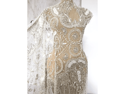 vestido de novia forma LUXURY BRIDAL BEADED LACE | Glam House fabrics