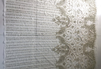 white BRIDAL BEADED LACE crystal lace | Glam House fabrics