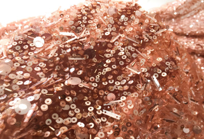 Lujosa tela de lentejuelas de cobre hecha a mano | Glam House Fabrics