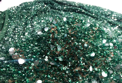 Cuentas y perlas verde mágico Encaje hecho a mano